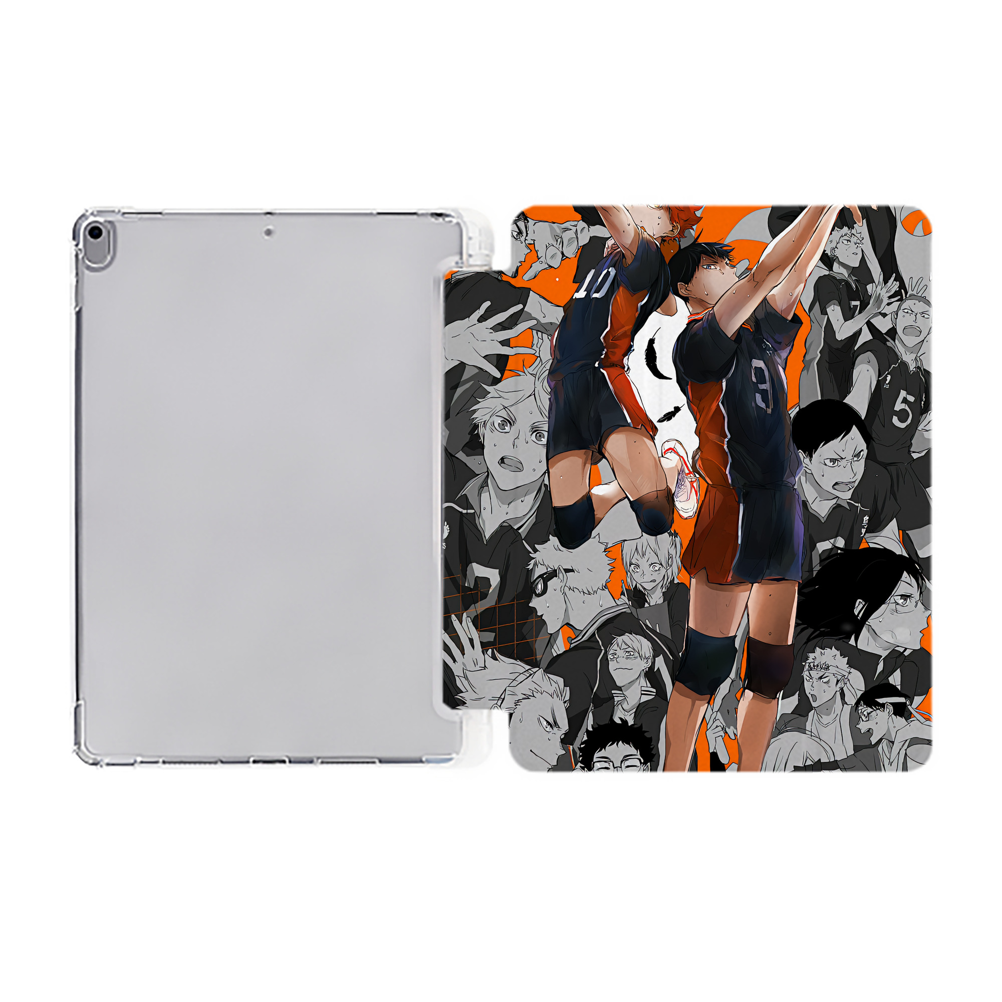 （画像用） ハイキュー!! Haikyu!! IPad ケース ペン収納付き 三つ折りスタンド PUレザー×シリコン 対応機種9.5/10.5/10.9インチ